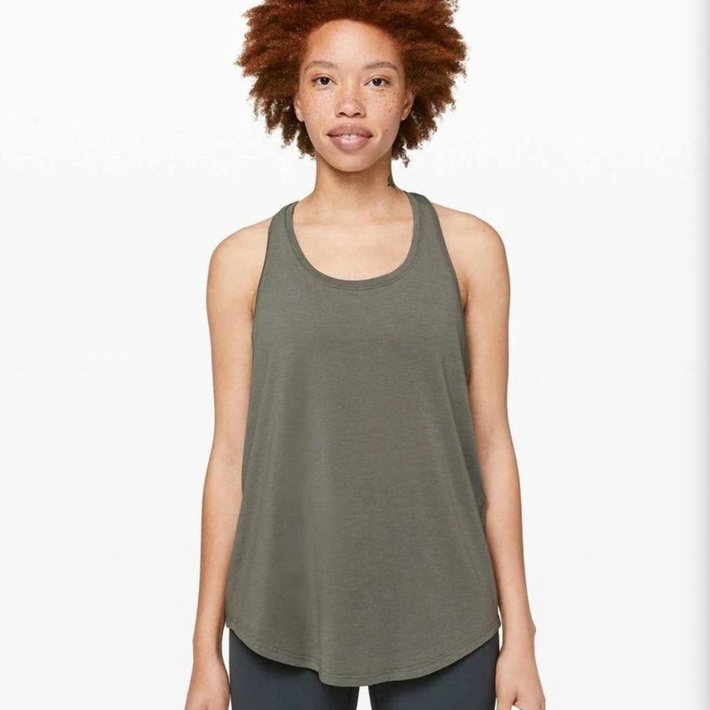 Lululemon Love Pleated Tank Top Olive 4
